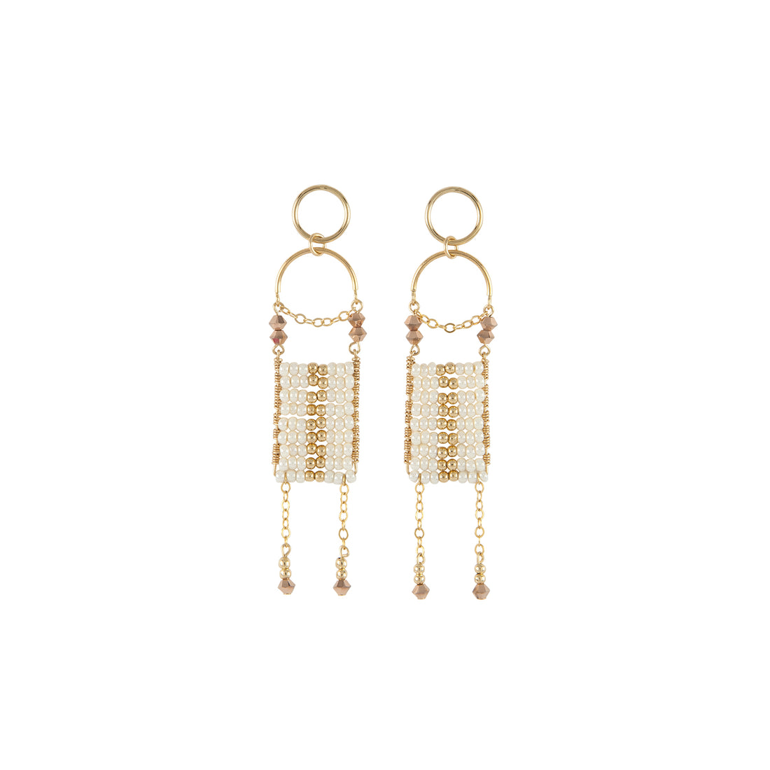Olakira Pendant Earrings - PEARL/GOLD/ROSE GOLD