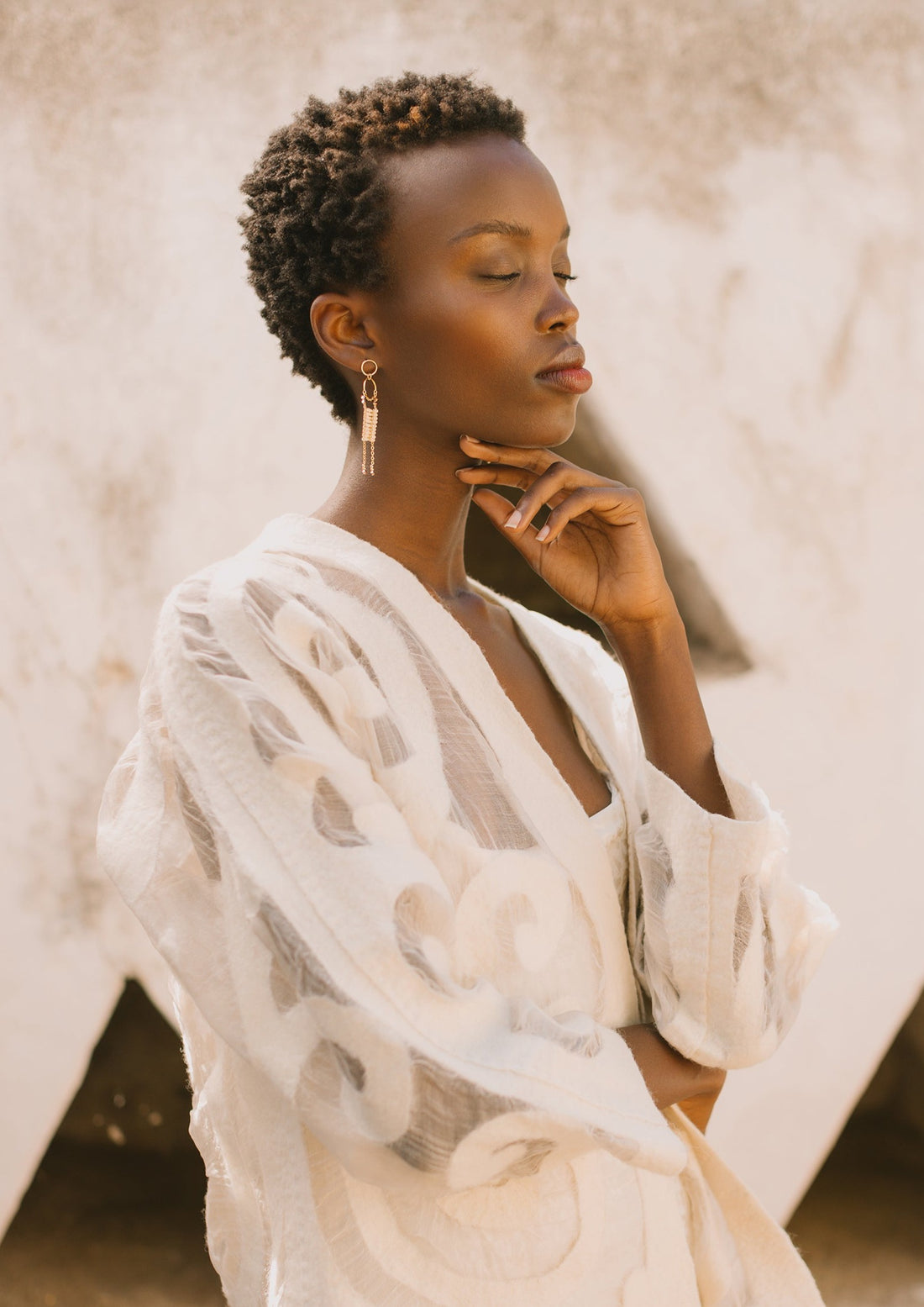 Olakira Pendant Earrings - PINK/GOLD/ROSE GOLD