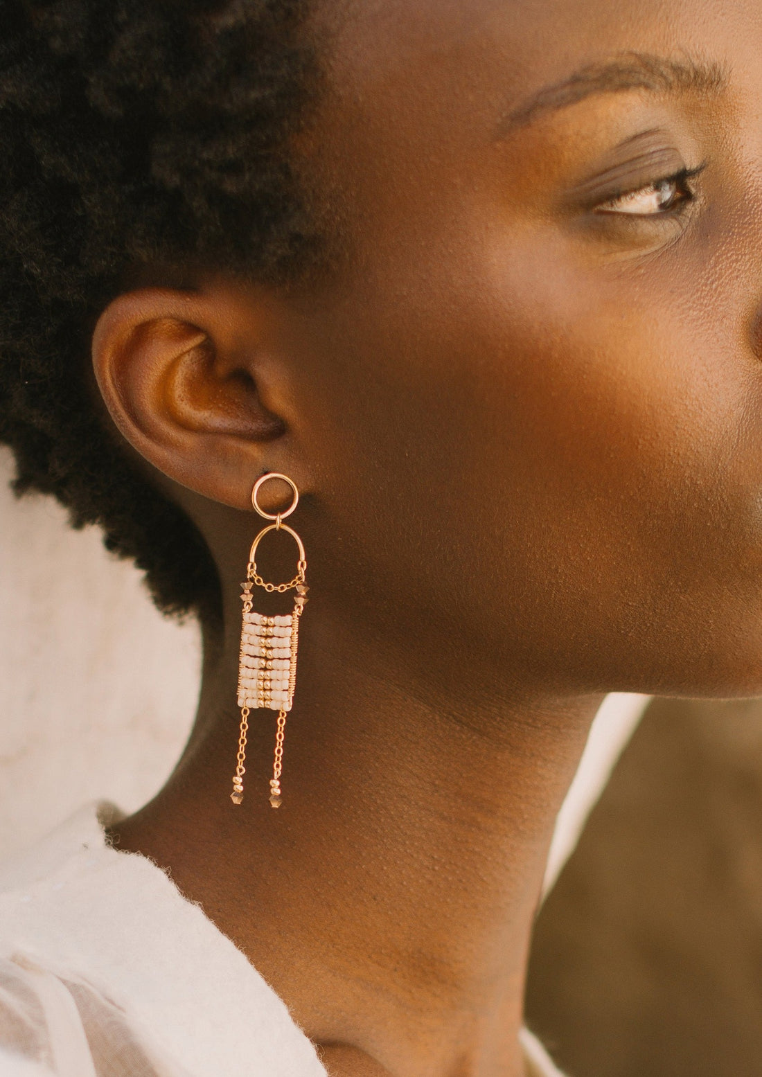 Olakira Pendant Earrings - PINK/GOLD/ROSE GOLD