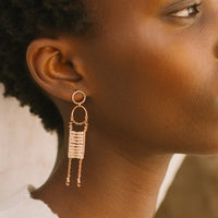 Olakira Pendant Earrings - PINK/GOLD/ROSE GOLD