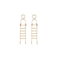 Ladder Pendant Earrings - PINK/HONEY/ROSE GOLD