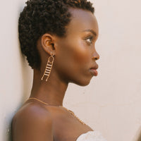 Ladder Pendant Earrings - PINK/HONEY/ROSE GOLD