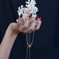 Mini Olakira Necklace with Chain Tassels - SHINY GRAPHITE, GOLD