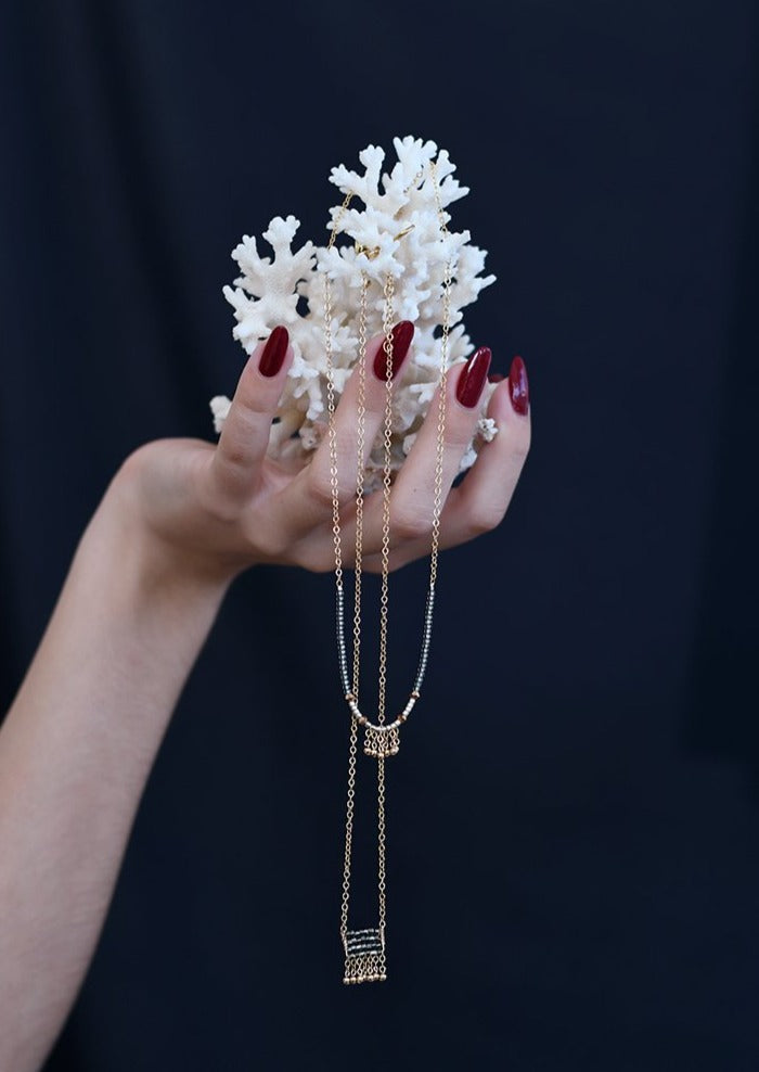 Eclectic Olakira Necklace - SHINY GRAPHITE, SILVER