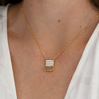 Mini Olakira Necklace with Chain Tassels - PEARL/GOLD