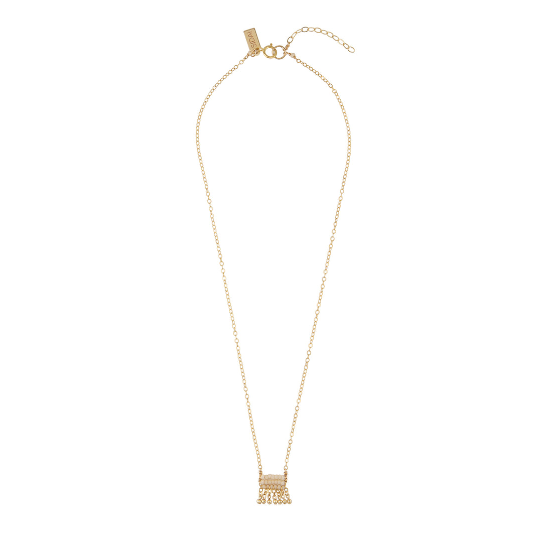 Mini Olakira Necklace with Chain Tassels  - PINK/GOLD