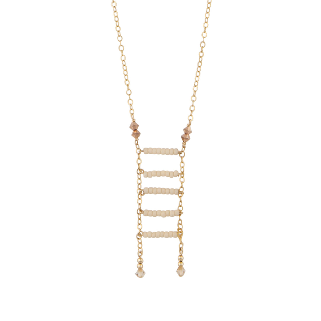 Ladder Pendant Necklace - PINK/HONEY/ROSE GOLD