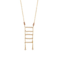 Ladder Pendant Necklace - PINK/HONEY/ROSE GOLD