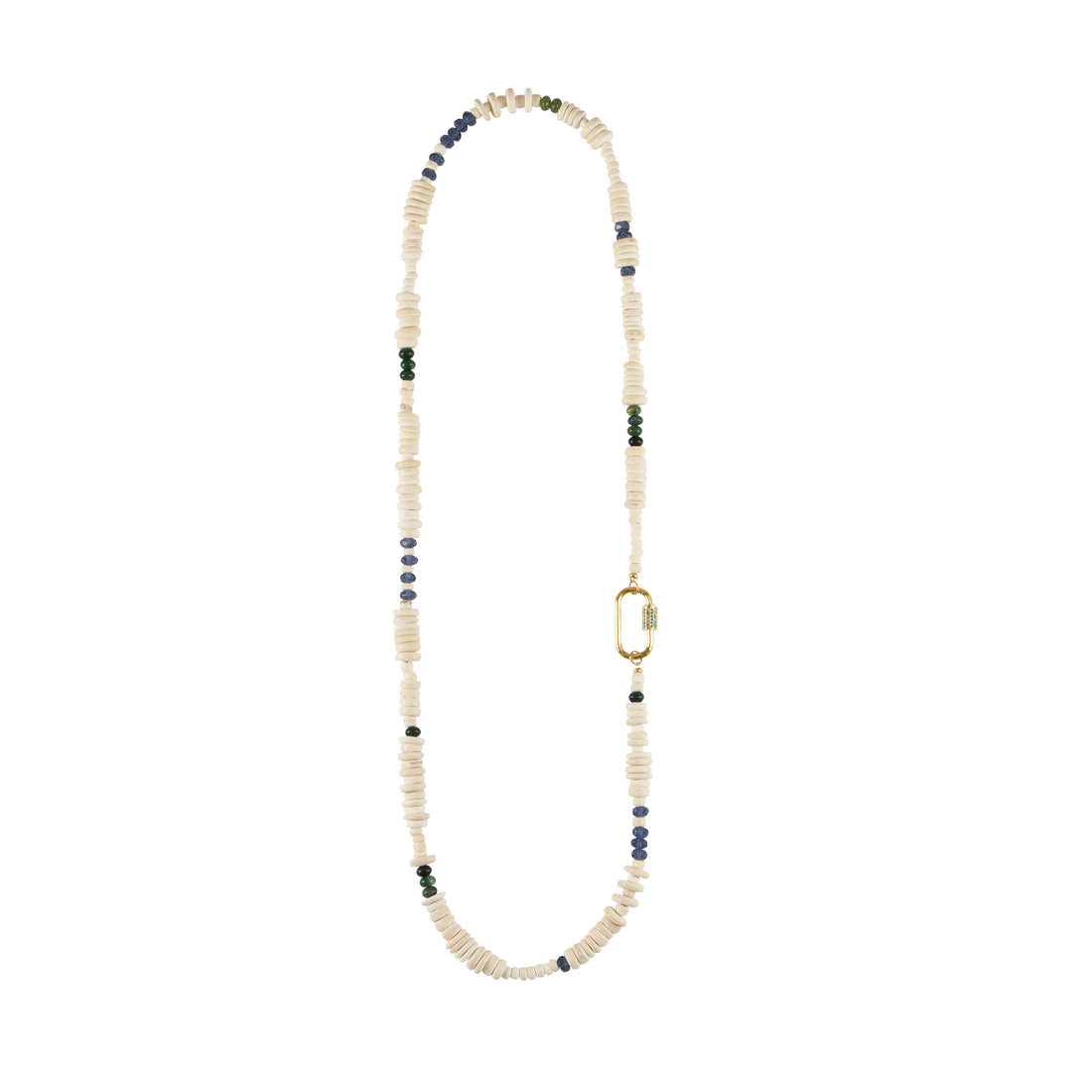 Long Origin Wrap Necklace - WHITE/IVORY/BLUE/GREENS