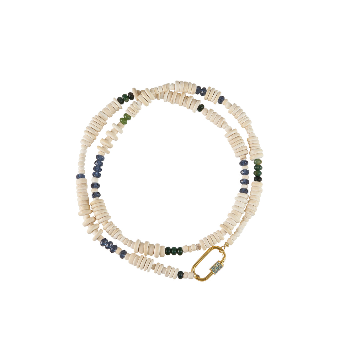 Long Origin Wrap Necklace - WHITE/IVORY/BLUE/GREENS