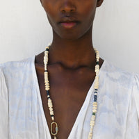 Long Origin Wrap Necklace - WHITE/IVORY/BLUE/GREENS