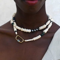 Long Origin Wrap Necklace - WHITE/IVORY/BLUE/GREENS