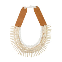 Leather Origin Necklace - WHITE/IVORY