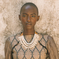 Leather Origin Necklace - WHITE/IVORY