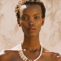 Asymmetric Origin Necklace - WHITE/IVORY