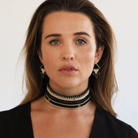 Eclectic Leather Choker - MULTICOLOR