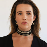 Deco Earrings - BLACK/PINK/GOLD