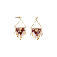 Deco Earrings - PINK/BURGUNDY/GOLD