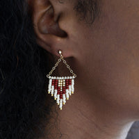 Deco Earrings - PINK/BURGUNDY/GOLD