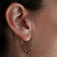 Small Crystal Hoops - SHINY GRAPHITE