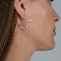 Small Crystal Hoops - PEARL