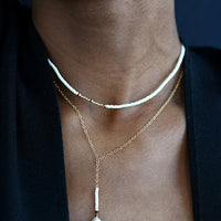 Endito Crystal Necklace - SHINY AUBERGINE/GOLD