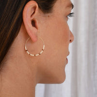 Small Crystal Hoops - PINK