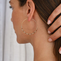 Large Crystal Hoops - TAUPE