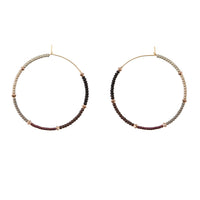 Large Hoop Earrings - TAUPE/BLACK/METALLIC RASPBERRY/MATTE LIGHT PEWTER