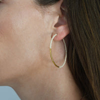 Large Hoop Earrings - PINK/GOLD