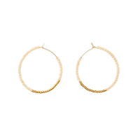 Small Hoop Earrings - PINK/GOLD