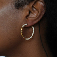 Small Hoop Earrings - PINK/GOLD