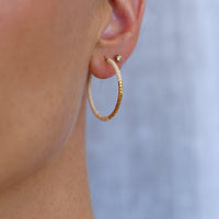 Small Hoop Earrings - PINK/GOLD