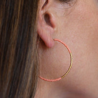 Large Hoop Earrings - SALMON/GOLD
