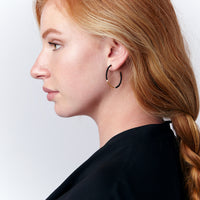 Small Hoop Earrings - BLACK/GOLD/CREAM