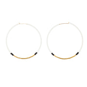 Large Hoop Earrings - WHITE/BLACK/GOLD