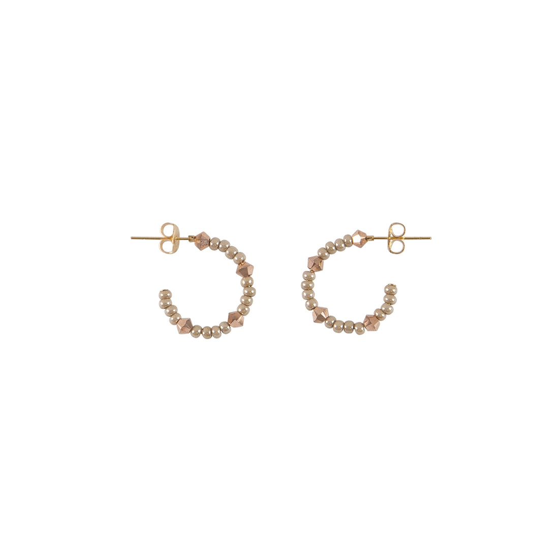 Mini Crystal Huggies - TAUPE/ROSE GOLD