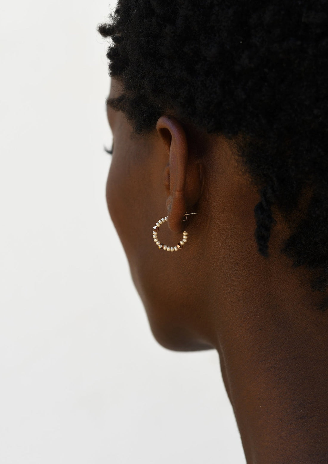 Mini Crystal Huggies - TAUPE/ROSE GOLD