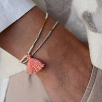 Elastic Tassel Wrap Bracelet - TAUPE