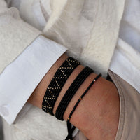 Adjustable Leather Bracelet - BLACK