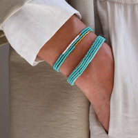 Adjustable Leather Bracelet - TURQUOISE