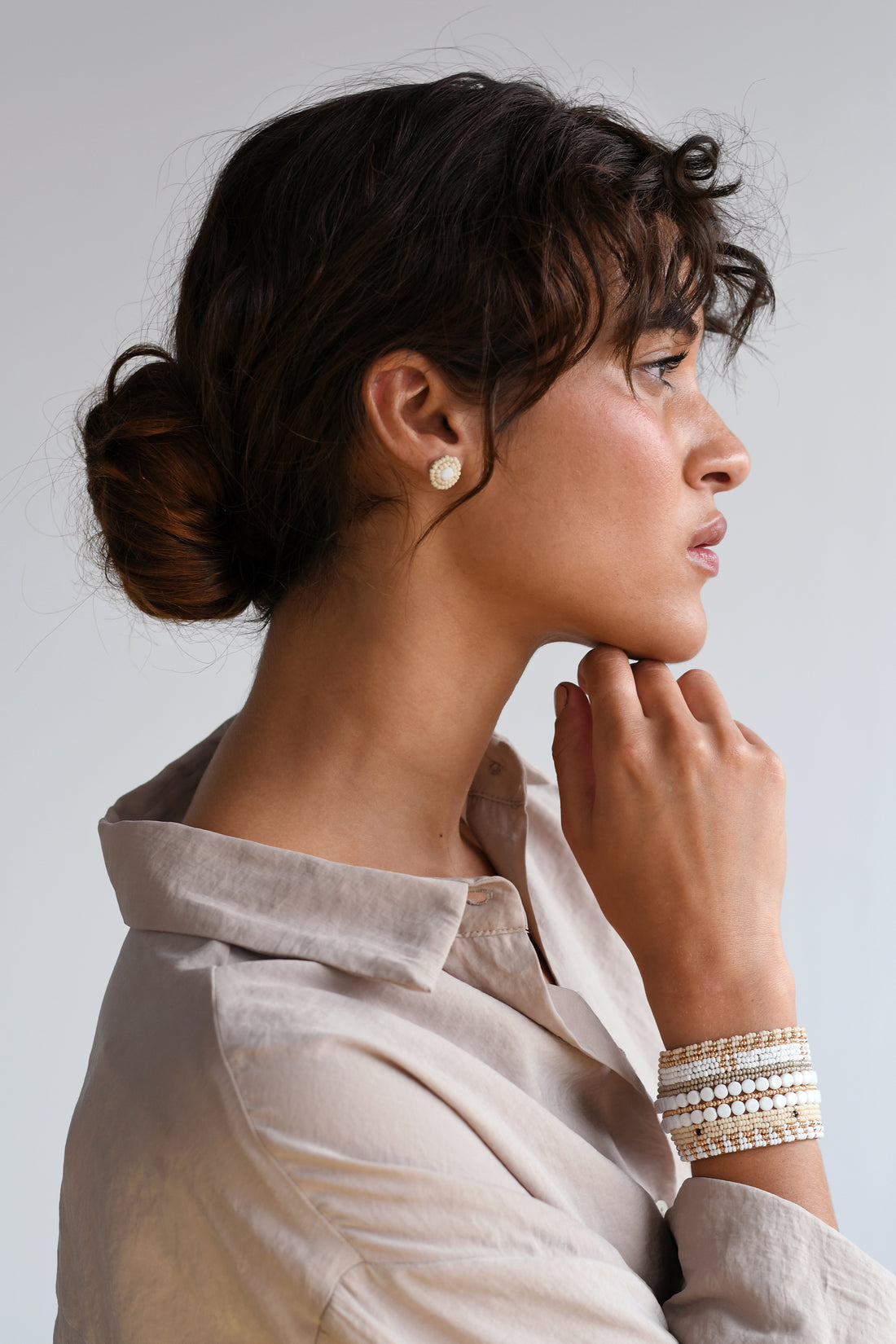 Small Kifungo Earrings - BLACK