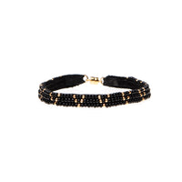 3 Dot Triangle XS Leather Bracelet - BLACK