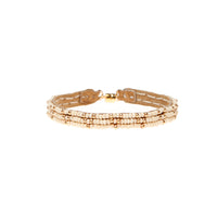 3 Dot Triangle XS Leather Bracelet - PINK/GOLD