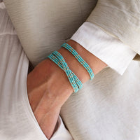 3 Dot Triangle XS Leather Bracelet - TURQUOISE