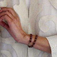 3 Dot Triangle XS Double Wrap Bracelet - BURGUNDY