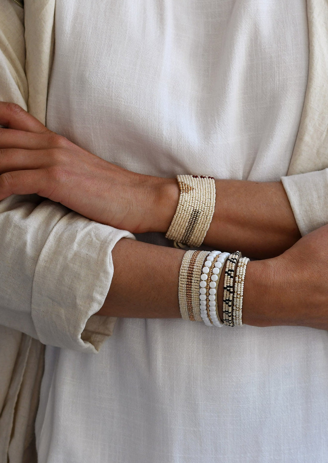 Narrow Stripe Warrior Bracelet - PINK/GOLD