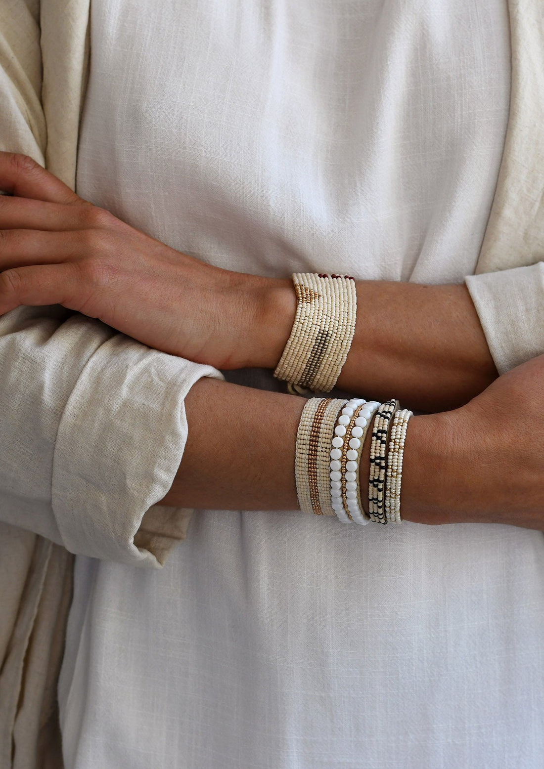 3 Dot Triangle XS Leather Bracelet - BLACK/PINK