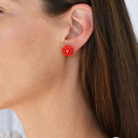 Small Kifungo Earrings - RED