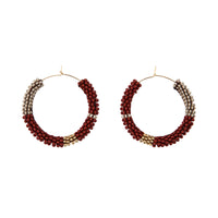 Large Jongoo Earrings - BURGUNDY/TAUPE/GOLD/PINK